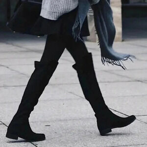 J. Crew New Over the Knee Boots Black Suede